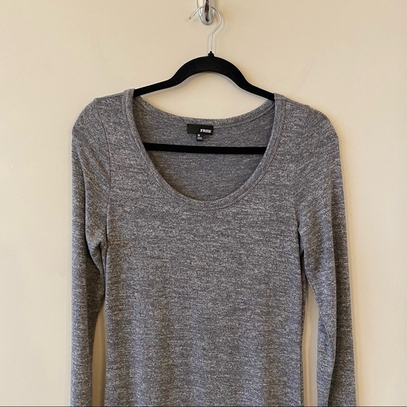 Aritzia-Ardant Heather Grey Bodycon Midi Long Sleeve Dress (Size:Medium) - Picture 4 of 12